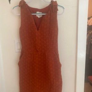 Anthropologie Tabitha Rust Color Quilted Sleeveless Dress Size 8